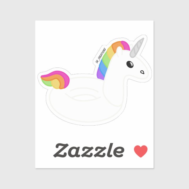 Sticker Unicorn Pool Floatie (Feuille)