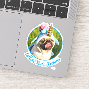 Sticker Unicorn pug