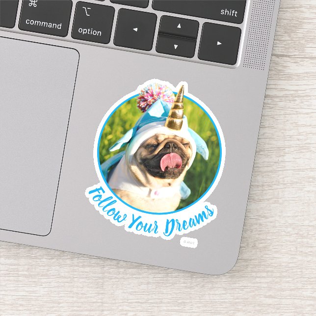 Sticker Unicorn pug (Détail)