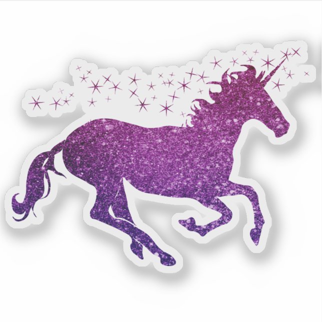 Sticker Unicorn rose et violet (Devant)