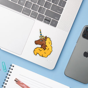 Sticker Unicorne Afro Jaune