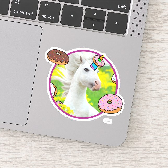 Sticker Unicorne avec beignes (Détail)