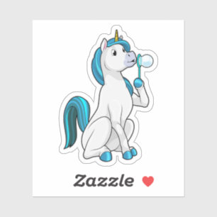 Sticker Unicorne avec bulles de savon