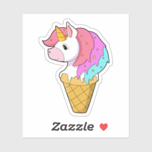 Sticker Unicorne avec crème glacée