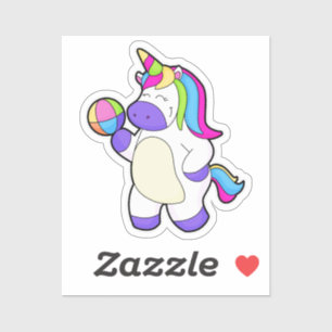Sticker Unicorne avec volleyball