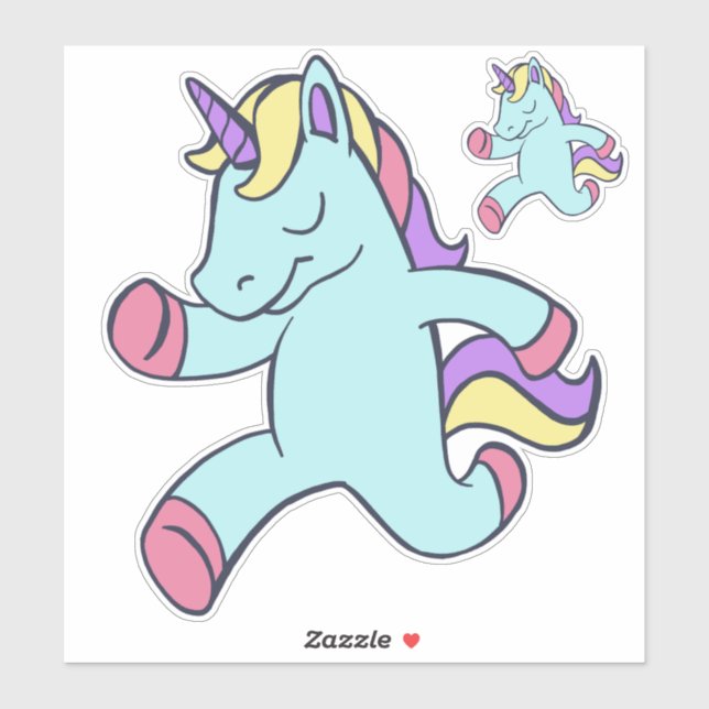 Sticker Unicorne Bleue Courant Thunder_Cove (Feuille)