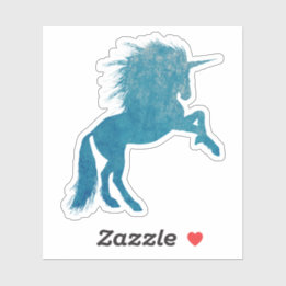 Sticker Unicorne Blue Grunge