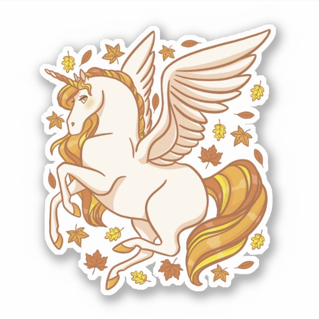 Sticker Unicorne d'automne (Devant)