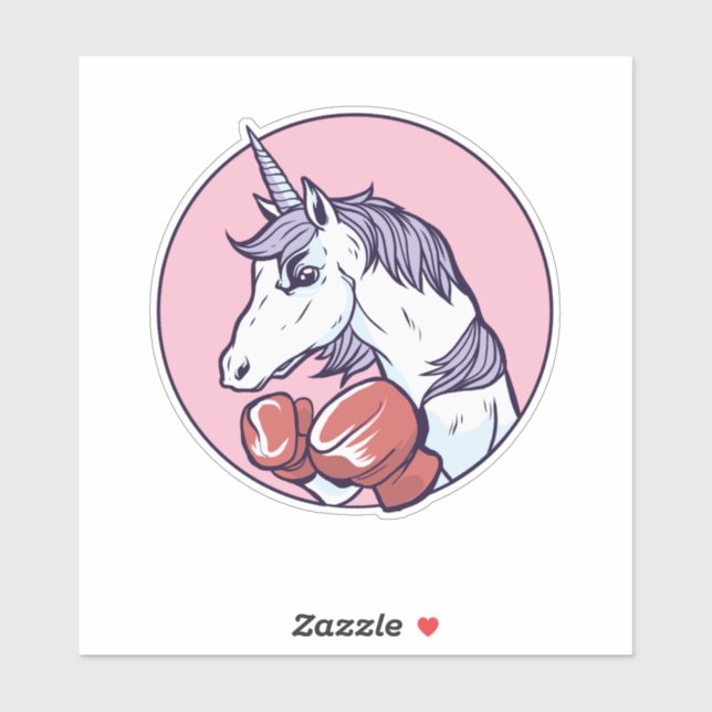 Sticker Unicorne en boîte (Feuille)