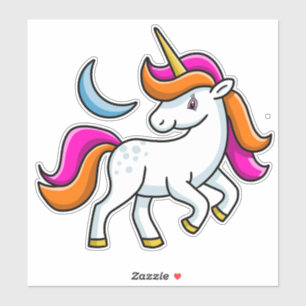 Sticker Unicorne et Lune