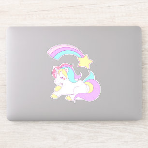 Sticker Unicorne magique avec Rainbow Shooting Star