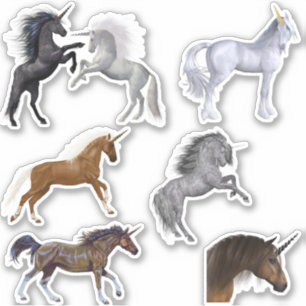 Sticker Unicorne magique réaliste joli cheval