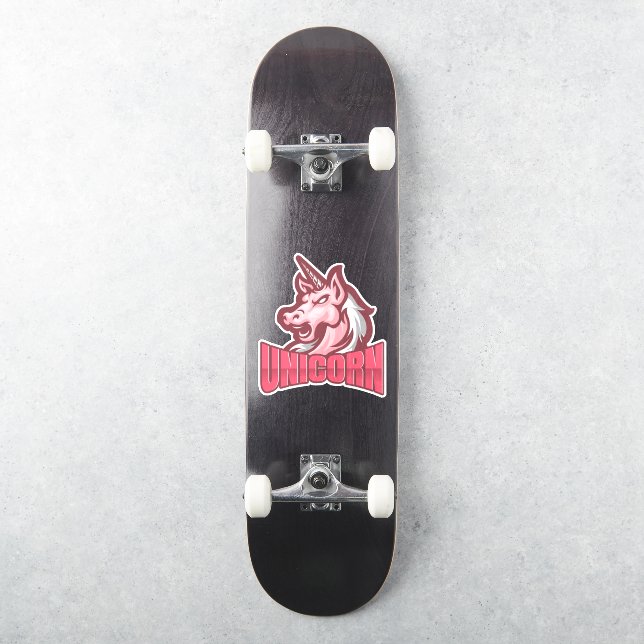 Sticker Unicorne rose Anniversaire (Skateboard)