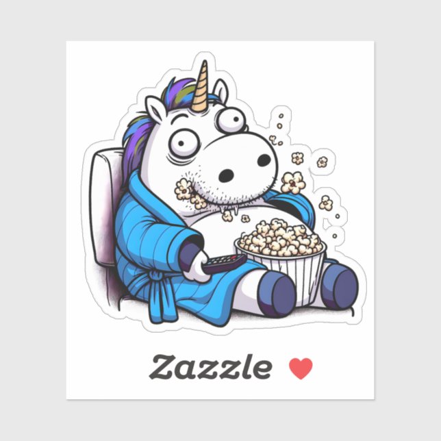 Sticker Unicorne Travailler à distance (Feuille)