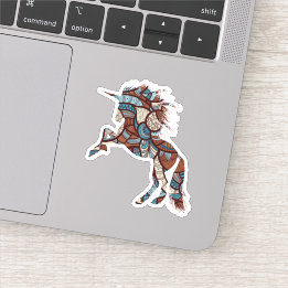 Sticker Unicorne tribale