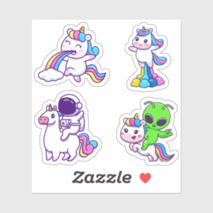 Sticker Unicornes Galactiques - Aventures Spatiales Whimsi