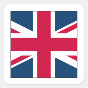 Sticker Union Jack carré avec bordure blanche