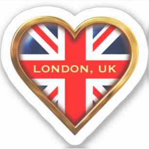 Sticker Union Jack en forme de coeur