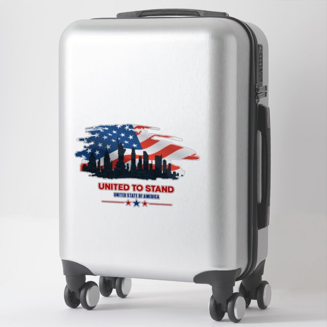 Sticker Unis pour rester | 14 po x 14 po - transparent bri (Sur valise)