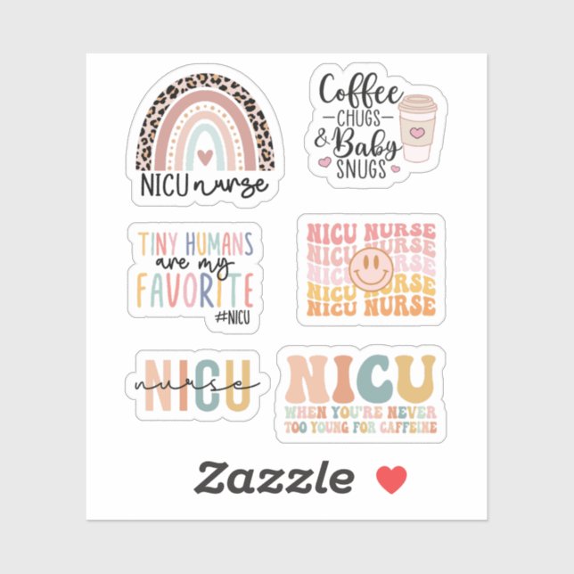 Sticker Unité de soins intensifs néonatals mignons NICU Nu (Feuille)