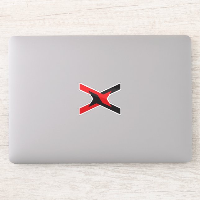 Sticker Unité Rouge et Noir Lettre X Monogramme (Ordinateur)