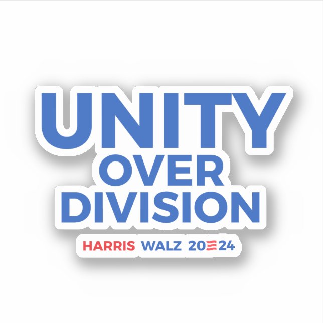 Sticker Unité sur division - Harris Walz 2024 (Devant)