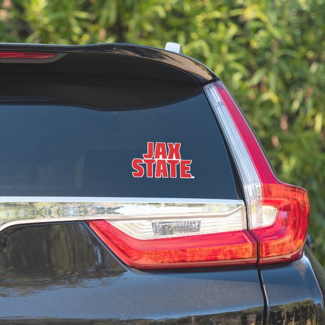 Sticker Université d'État de Jacksonville JAX STATE Rouge  (Côté voiture)