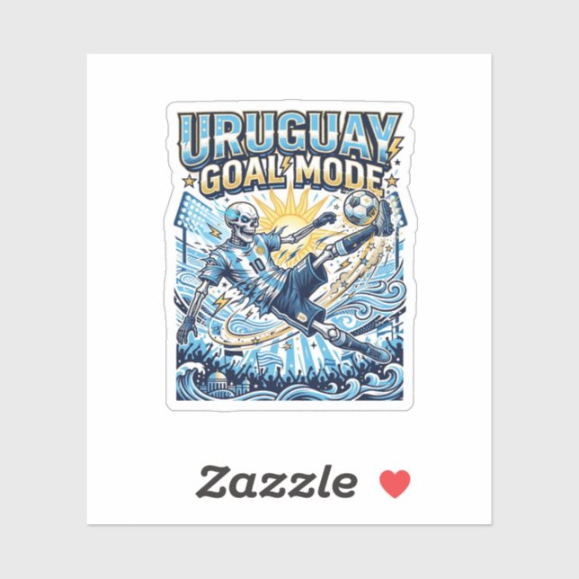 Sticker Uruguay Mode Goal Skeleton Buteur Nations Dynamiqu (Feuille)