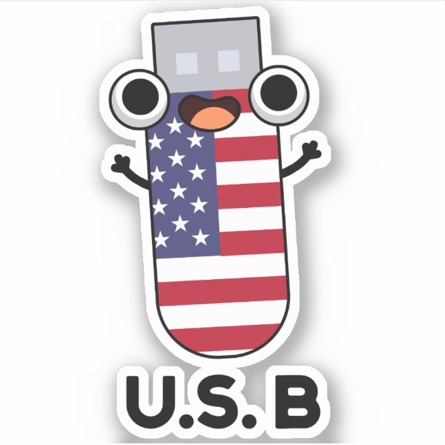 Sticker US B Funny Pun des États-Unis (Devant)