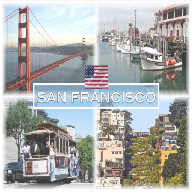 Sticker US San Francisco - Golden Gate Bridge - Téléphériq (Devant)