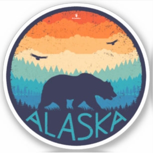 Sticker " USA : 2020/aujourd'hui Alaska - GRiZZLy Bear ...