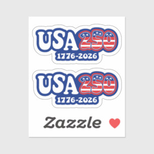 Sticker USA 250 - 250e anniversaire de l'Amérique Rouge Bl