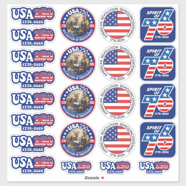 Sticker USA 250 - 250e anniversaire divers d'Amérique (Feuille)