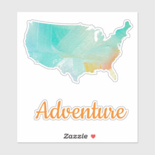 Sticker USA Adventure Map Design