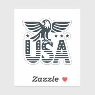 Sticker USA Eagle Patriotic Desig - Style Etoile et Stripe