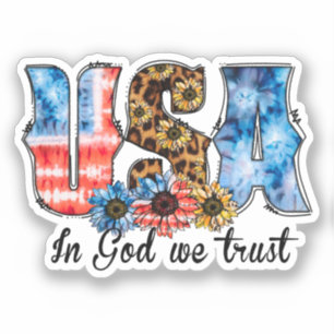 Sticker USA En Dieu, nous faisons confiance   Christian   