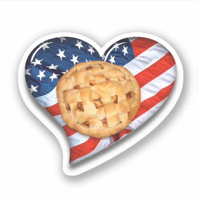 Sticker USA Flag Heart and Apple Pie (Devant)