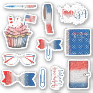 Sticker Usa Indipendense jour planner jeu d'autocollants 0