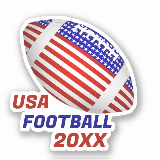 Sticker USA Patriotic Football Sports (Devant)