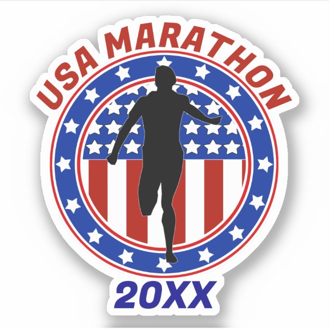 Sticker USA Patriotic MARATHON / REPOS (Devant)