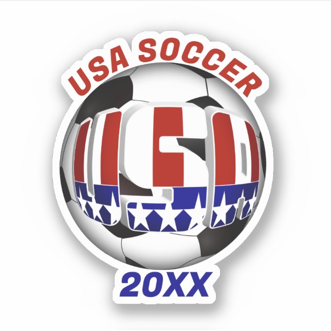 Sticker USA Patriotique SOCCER Sports (Devant)