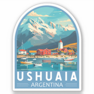 Sticker Ushuaia Argentina Travel Art Vintage