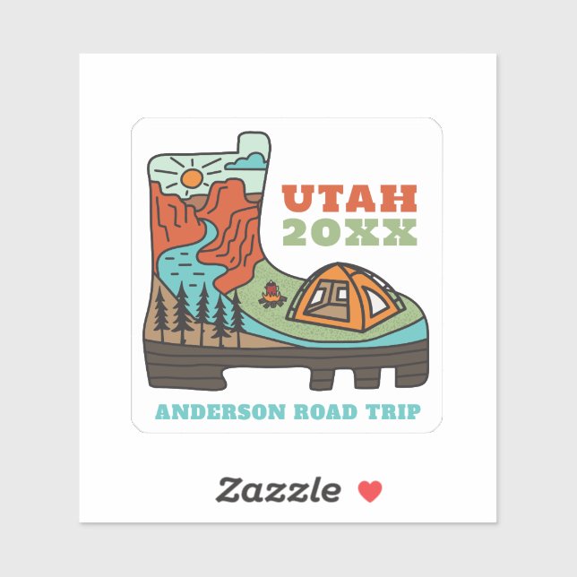 Sticker Utah Family Vacation, Road Trip, RV Camping (Feuille)