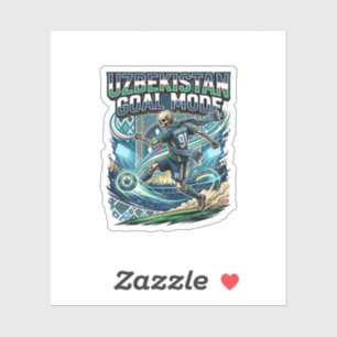 Sticker Uzbekistan Mode de but squelette attaquant nations