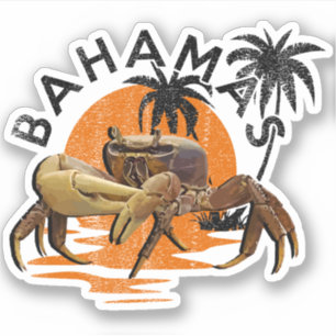 Sticker Vacances Andros Crab Bahamas Drapeau Croisière