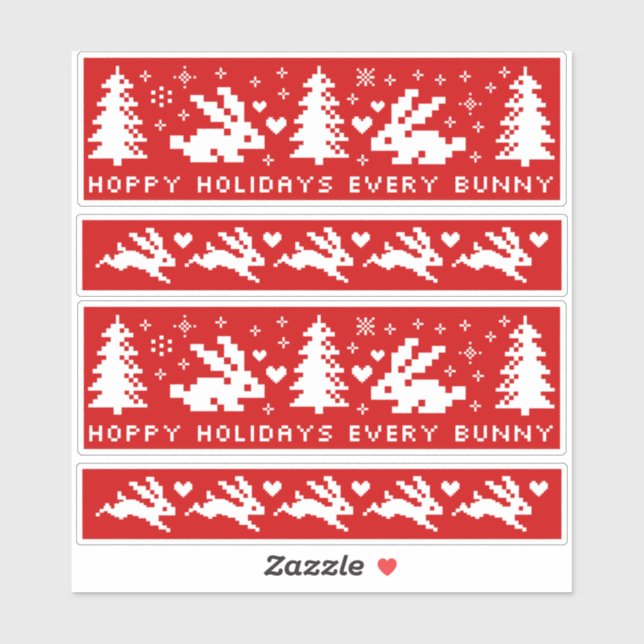 Sticker Vacances Hoppy Chaque Lapin Mignonne Lapins Sticke (Feuille)