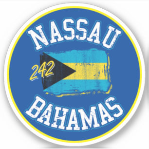 Sticker Vacances Nassau Bahamas Drapeau croisière