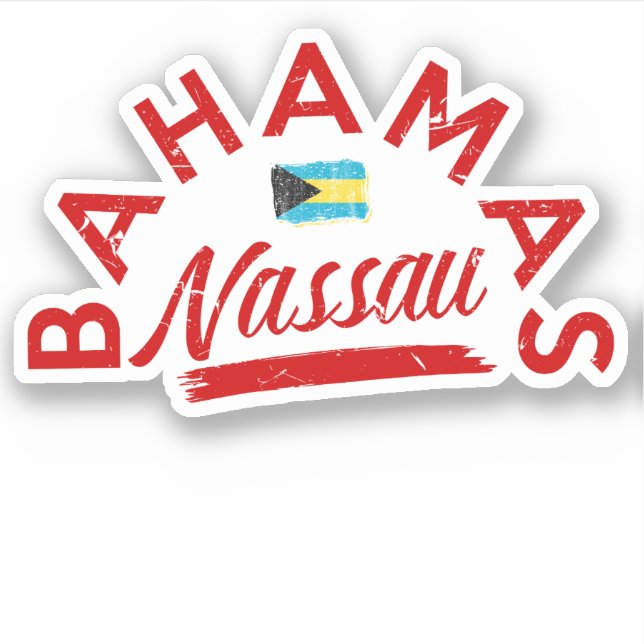 Sticker Vacances Nassau Bahamas Drapeau croisière (Devant)