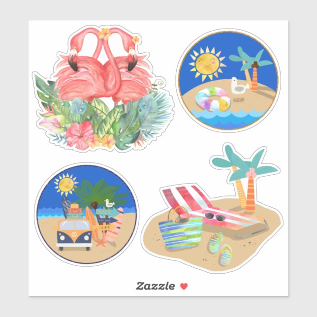 Sticker Vacances tropicales Beach Life (Feuille)