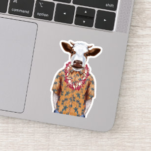 Sticker Vache à chemise hawaïenne